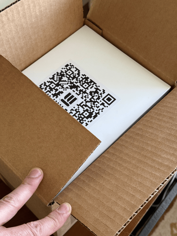 Original HomePod box inside Minn-Tech shipping box